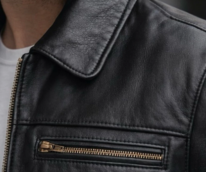 Jaqueta Couro Legítimo Chiareli Essential Black
